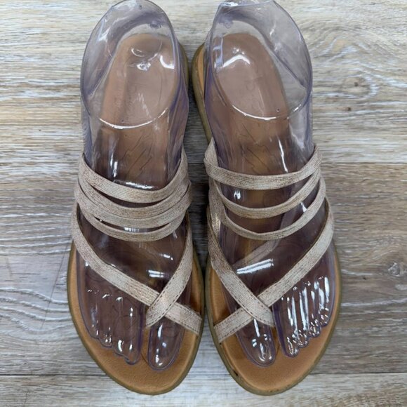 BOC Alisha Heather Brown Criss Cross Strap Toe Loop Sandals Women's Size 7 - Picture 2 of 7